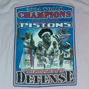 New 2004 Detroit Pistons Pink NBA Champions Shirt Vintage Tee Y2K Championship